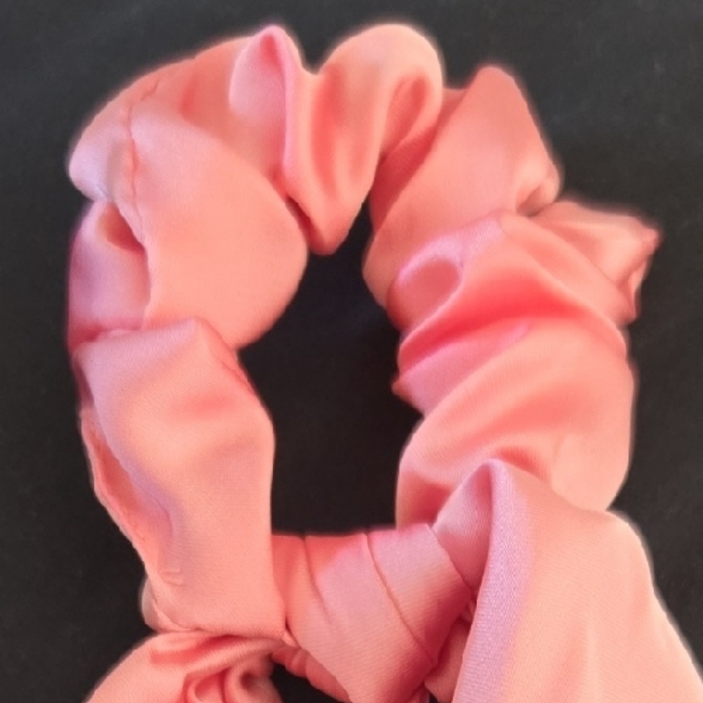 Elegant Coral Hair Scrunchie